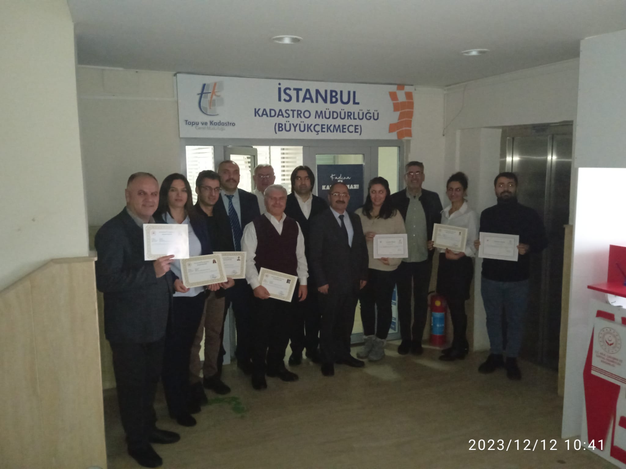 İstanbul Kadastro Müdürlüğü Çalışanları Başarı Belgesi ile Ödüllendirildi
